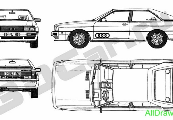 Audi Quattro (Ауди Кватро) - чертежи (рисунки) автомобиля